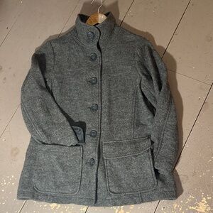 Vintage L.L. Bean Women's Gray Old School Wool Fleece Jacket